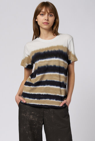 Raquel Allegra Betty Tee Neutral Stripes