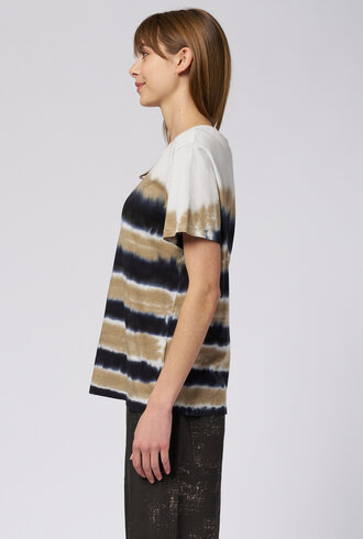 Raquel Allegra Betty Tee Neutral Stripes