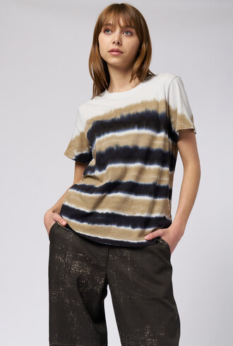 Raquel Allegra Betty Tee Neutral Stripes