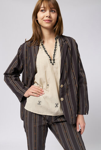 Bsbee Belmont Jacket Washed Black Stripe