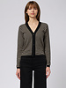 MJW. Pima Cotton Cardigan Black Stripe