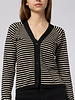 MJW. Pima Cotton Cardigan Black Stripe