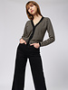 MJW. Pima Cotton Cardigan Black Stripe