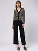 MJW. Pima Cotton Cardigan Black Stripe