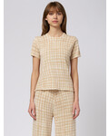 MJW. Knit Tee Oat Checks