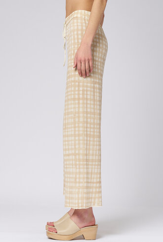 MJW. Knit Pants Oat Checks