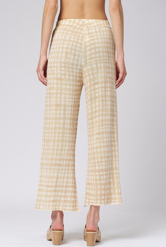 MJW. Knit Pants Oat Checks