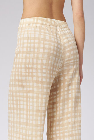 MJW. Knit Pants Oat Checks