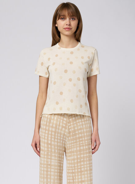 MJW. Knit Tee Oat Dots
