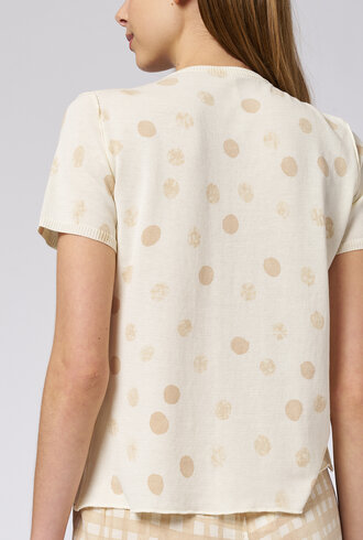 MJW. Knit Tee Oat Dots