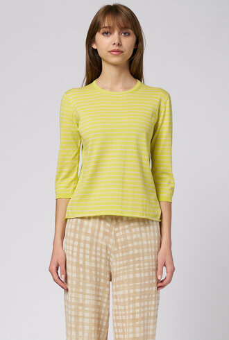 MJW. Pima Cotton Pullover Citron Stripe