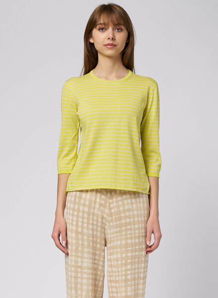 MJW. Pima Cotton Pullover Citron Stripe