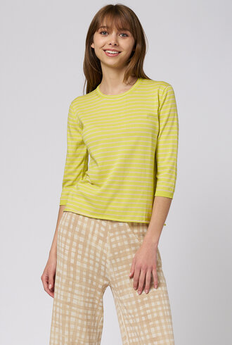 MJW. Pima Cotton Pullover Citron Stripe