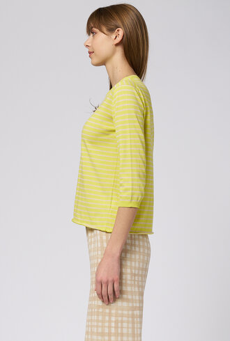 MJW. Pima Cotton Pullover Citron Stripe