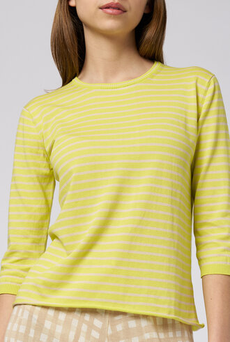 MJW. Pima Cotton Pullover Citron Stripe