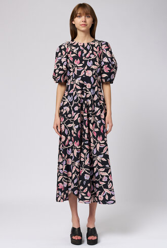Apiece Apart Bettina Dress Garden Floral Midnight