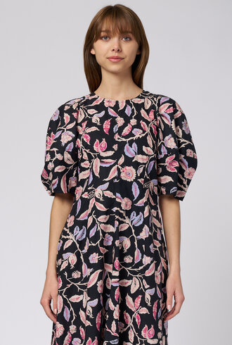 Apiece Apart Bettina Dress Garden Floral Midnight