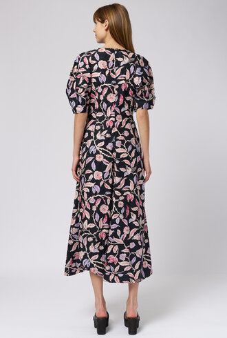 Apiece Apart Bettina Dress Garden Floral Midnight