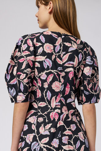 Apiece Apart Bettina Dress Garden Floral Midnight