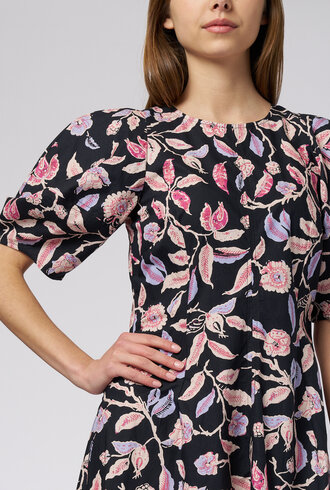 Apiece Apart Bettina Dress Garden Floral Midnight
