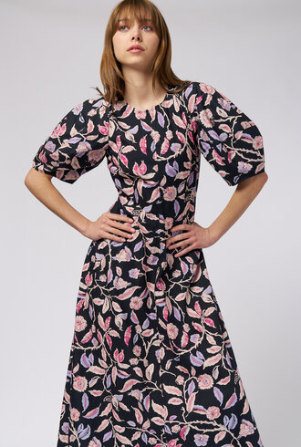 Apiece Apart Bettina Dress Garden Floral Midnight