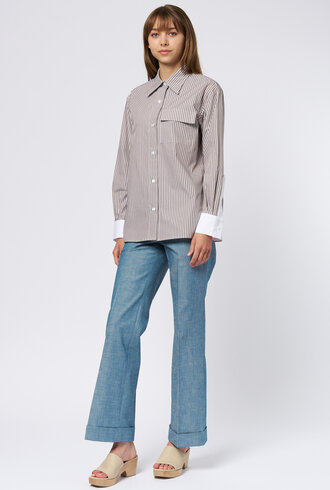 WE-AR4 The Haze Shirt Dark Sand Stripe