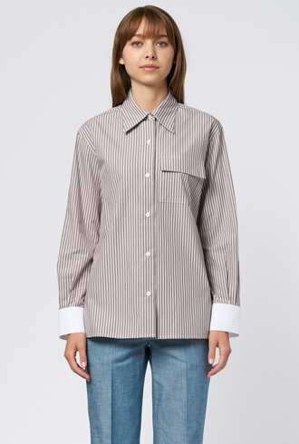 WE-AR4 The Haze Shirt Dark Sand Stripe