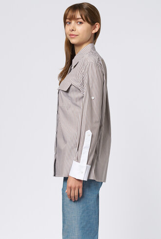 WE-AR4 The Haze Shirt Dark Sand Stripe