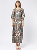 La Prestic Ouiston Midday Dress Blue Taupe Fiori