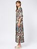 La Prestic Ouiston Midday Dress Blue Taupe Fiori