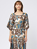 La Prestic Ouiston Midday Dress Blue Taupe Fiori