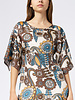 La Prestic Ouiston Midday Dress Blue Taupe Fiori