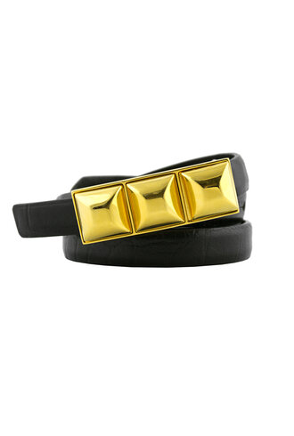 Orciani Cariben Skinny Belt Nero