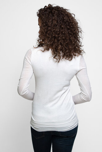 Inhabit Cotton Double V-Neck Ivory