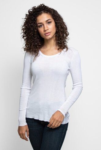 Inhabit Cotton Essential U-Neck White