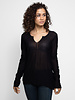 Inhabit Cotton Knit Splice Neck Black