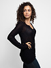 Inhabit Cotton Knit Splice Neck Black