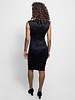 Nicole Miller Cotton Metal Square Neck Dress Black