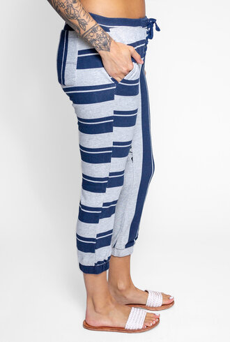 NSF Dru Stripe Sweatpants Heather