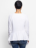NSF Gemma Pullover Sweatshirt Peplum Bottom Soft White
