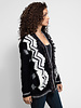Chevron Cardigan Black Cream