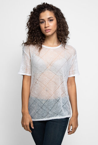 Inhabit Linen Texture Tee White