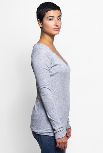 NSF Long Sleeve V-neck Heather