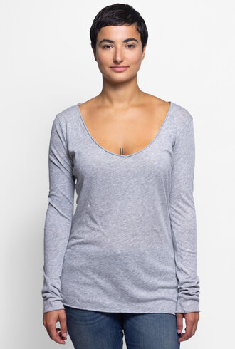 NSF Long Sleeve V-neck Heather