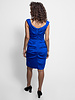 Nicole Miller Ruched Back Zip Dress Cobalt