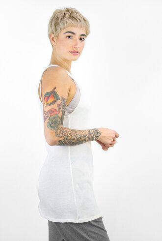 Raquel Allegra Sunfade Vintage Jersey Tank Dirty White