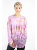 Raquel Allegra Tie Dye Chiffon Shirred Tunic Fuschia