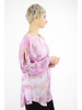 Raquel Allegra Tie Dye Chiffon Shirred Tunic Fuschia