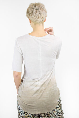 Raquel Allegra Tie Dye Rayon Jersey Basic Tee Sand