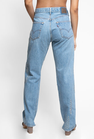 Burning Torch Upcycled Denim Pant Rain